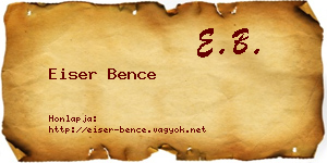 Eiser Bence névjegykártya